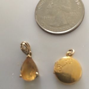 12kt gf T&C citrine pendant & and 12kt gf locket